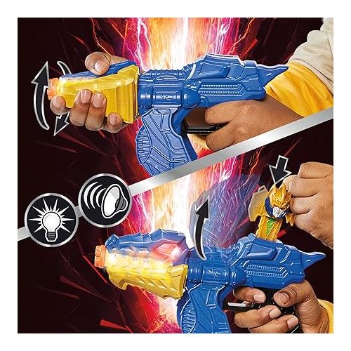  Power Rangers Dino Fury Gold Fury Blade Blaster Superhero Costume Accessory Ranger Morpher with Electronics Great Gift for Kids Ages 5 & Up