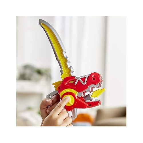  Power Rangers Playskool Heroes Zord Saber, Red Ranger Roleplay Mask with Sword Accessory, Dino Charge Inspired Toy for Kids