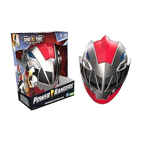  Power Rangers Dino Fury Red Ranger Electronic Mask Roleplay Toy for Costume and Dress Up Inspired by The TV Show Ages 5 and Up