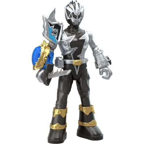  Power Rangers Dino Fury Battle Attackers 2-Pack Black Ranger vs. Smashstone Kicking Action Figure Toys, TV Inspired Accessory Ages 4 and Up