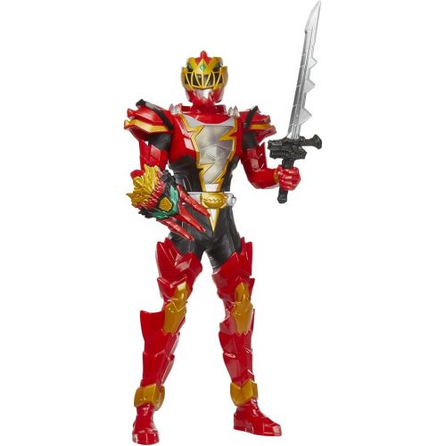  Power Rangers Dino Fury Spiral Strike Red Ranger, 12-inch Action Figures, Electronic Spinning and Light FX, Toys for 4 Year Old Boys and Girls and Up