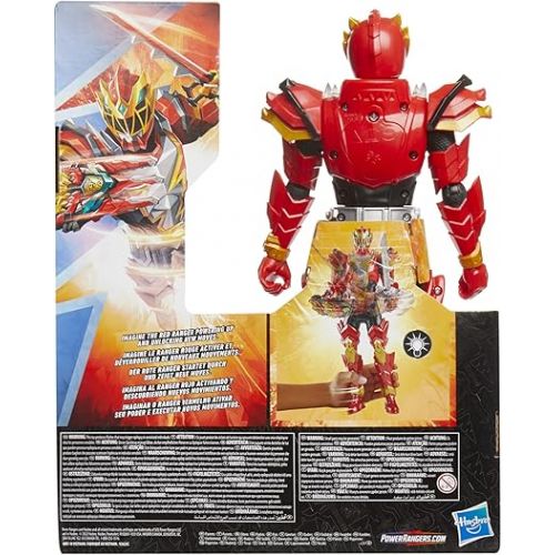  Power Rangers Dino Fury Spiral Strike Red Ranger, 12-inch Action Figures, Electronic Spinning and Light FX, Toys for 4 Year Old Boys and Girls and Up