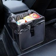 Power Tiger CAR ACCESSORIES Hanging Car Trash Bag Can Premium Waterproof Litter Garbage Bag Organizer 1.85 Gallon Capacity Black Powertiger