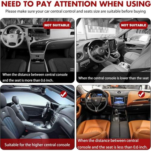  Power Tiger CAR ACCESSORIES Car Seat Pockets PU Leather Car Console Side Organizer Seat Gap Filler Catch Caddy with Non-Slip Mat 9.2x6.5x2.1 inch Black（2 Pack） Powertiger