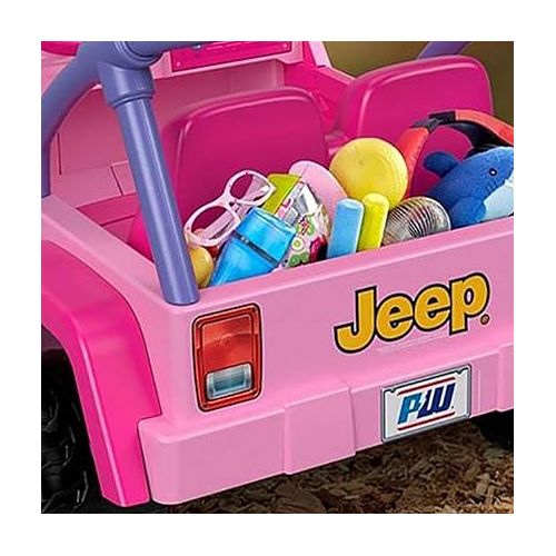  Power Wheels Disney Princess Jeep Wrangler Ride-On Battery Powered Vehicle with Sounds & Phrases for Preschool Kids Ages 3+ Years?