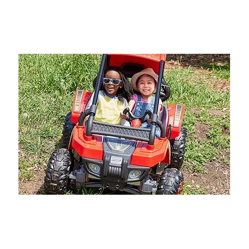  Power Wheels Baja Trailster Battery-Powered Ride-On Toy, Pretend Dune Buggy, Multi-Terrain Traction, Preschool Toy, Seats 2, Ages 3+ Years