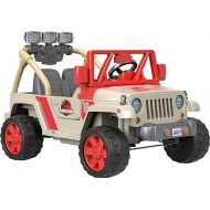 Power Wheels Jurassic Park Jeep Wrangler Ride-On Battery Powered Vehicle with Dinosaur Sounds & Lights for Preschool Kids Ages 3+ Years