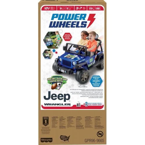  Fisher-Price Power Wheels Gameday Jeep Wrangler Battery-Powered Ride-On Vehicle