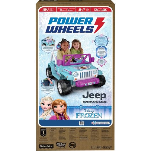  Power Wheels Disney Frozen Jeep Wrangler 12-V Ride-On Vehicle for preschool kids ages 3-7 years