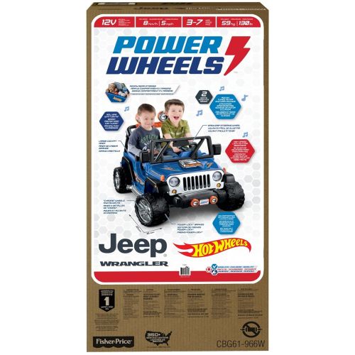  Power Wheels Hot Wheels Jeep Wrangler, Blue (12V)