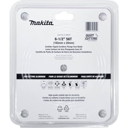  Power tool accessories Makita A-99976 6-1/2 56T Carbide-Tipped Cordless Plunge Saw Blade