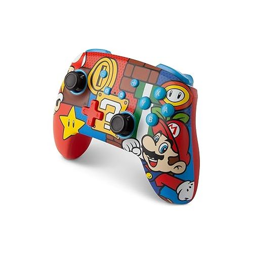  PowerA Enhanced Wireless Nintendo Switch Controller - Mario Pop, Rechargeable Switch Pro Controller, Immersive Motion Control, Officially Licensed by Nintendo (Amazon Exclusive)