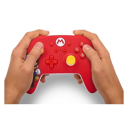  PowerA Wireless Nintendo Switch Controller - Mario Joy, AA Battery Powered (Battery Included), Pro Controller for Switch, Advanced Gaming Buttons, Officially Licensed by Nintendo