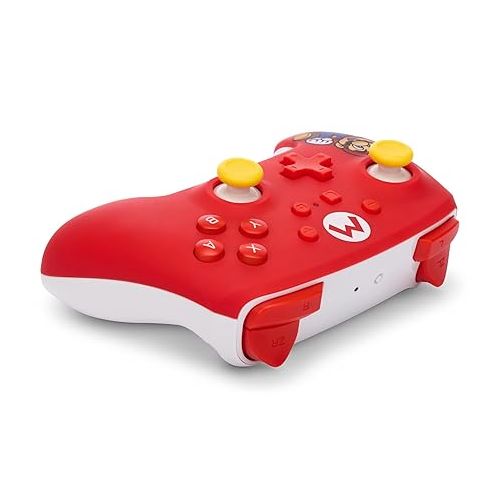  PowerA Wireless Nintendo Switch Controller - Mario Joy, AA Battery Powered (Battery Included), Pro Controller for Switch, Advanced Gaming Buttons, Officially Licensed by Nintendo