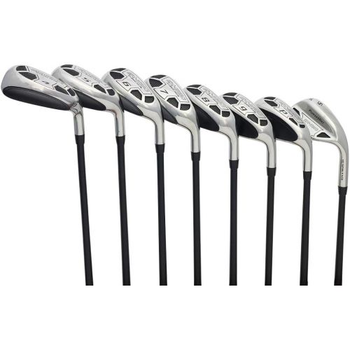  Mena€s Powerbilt Golf EX-550 Hybrid Iron Set, which Includes: #4, 5, 6, 7, 8, 9, PW +SW Regular Flex Graphite Right Handed New Utility Clubs