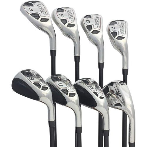  Mena€s Powerbilt Golf EX-550 Hybrid Iron Set, which Includes: #4, 5, 6, 7, 8, 9, PW +SW Regular Flex Graphite Right Handed New Utility Clubs