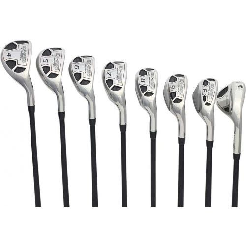  Men’s Powerbilt Golf EX-550 Hybrid Iron Set, which Includes: #4, 5, 6, 7, 8, 9, PW +SW Senior Flex Right Handed New Utility “A” Flex Club