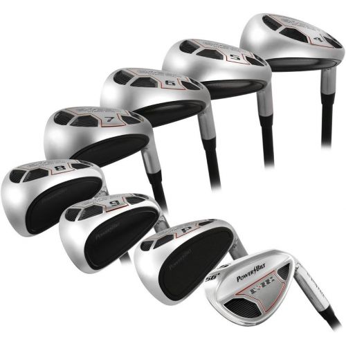  Men’s Powerbilt Golf EX-550 Hybrid Iron Set, which Includes: #4, 5, 6, 7, 8, 9, PW +SW Senior Flex Right Handed New Utility “A” Flex Club