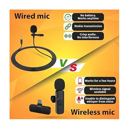  PowerDeWise Professional Grade Lavalier Clip On Microphone - Lav Mic for Camera Phone iPhone GoPro Video Recording ASMR - Small Noise Cancelling 3.5mm Tiny Shirt Microphone with Easy Clip On System