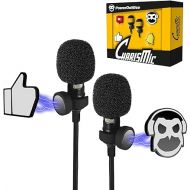 CharisMic Dual Professional Grade Lavalier Lapel Microphones Set for Interview - Use for Smartphones Cameras Video Recorders - Double Lav Mics - Blogging Vlogging