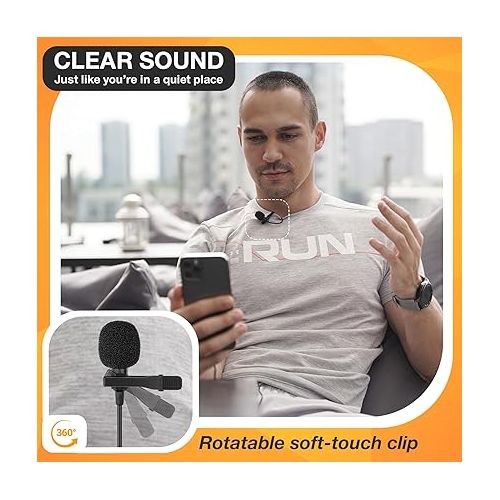  PowerDeWise Professional Wired Lavalier Lapel Microphone for iPhone, iPad - Omnidirectional Condenser Recording Mic for Video Podcast Vlog YouTube