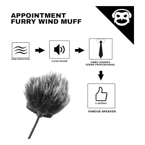  Furry Windscreen - Lavalier Microphone Windscreen - Furry Wind Muff - Lapel Microhpone Windscreen - Furry Mic Cover - Lavalier Windscreen for Outdoor Use - Lavalier Microphone Wind Muff - Wind Muff