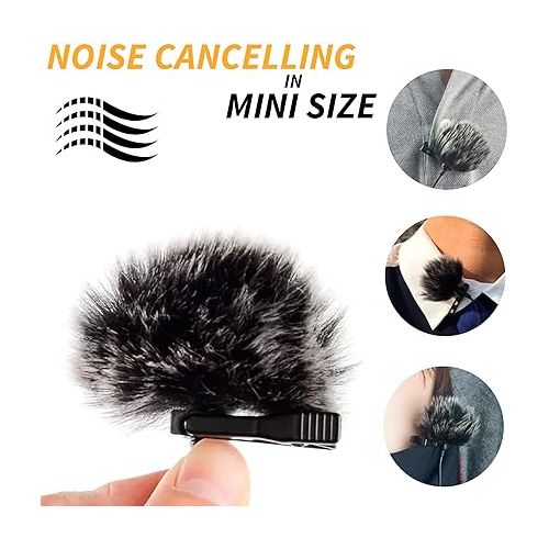  Furry Windscreen - Lavalier Microphone Windscreen - Furry Wind Muff - Lapel Microhpone Windscreen - Furry Mic Cover - Lavalier Windscreen for Outdoor Use - Lavalier Microphone Wind Muff - Wind Muff