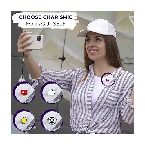  PowerDeWise CharisMic - Lavalier Clip On Microphone with Magnetic Mount and Badges for Camera or Phone - Small Lapel Mic use for Video Recording 3.5mm Noise Cancelling…