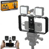 PowerDeWise Smartphone Video Rig, Phone Filmmaking Rig with 3 Cold Shoe Mounts, Phone Stabilizer Handheld Cage Tripod Mount for Videomaker