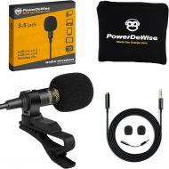 [아마존베스트]PowerDeWise Professional Grade Lavalier Lapel Microphone Omnidirectional Mic with Easy Clip On System Perfect for Recording Youtube / Interview / Video Conference / Podcast / Voice Dictation /