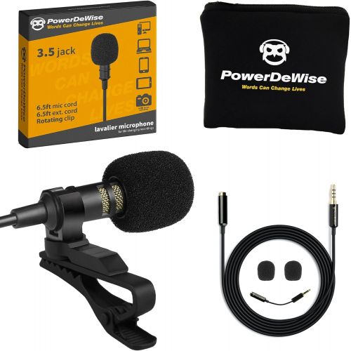  [아마존베스트]PowerDeWise Professional Grade Lavalier Lapel Microphone Omnidirectional Mic with Easy Clip On System Perfect for Recording Youtube / Interview / Video Conference / Podcast / Voice Dictation /