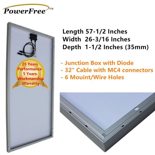  PowerFree MonoPlus Solar Cell 150w 150 Watt Panel Charging Kit for 12v Battery RV Boat