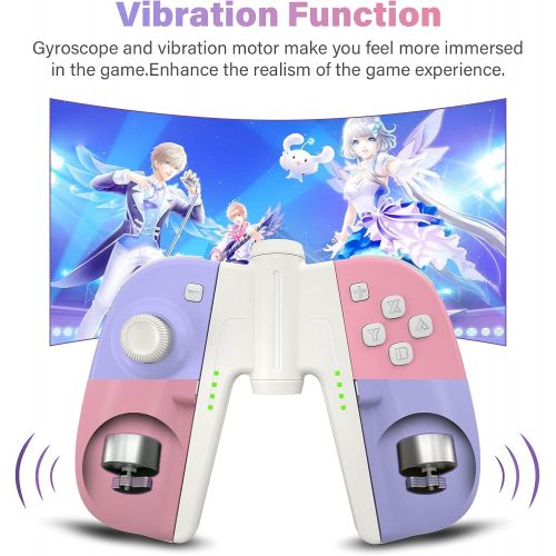  Wireless Controller for Nintendo Switch, PowerLead Controller Joystick for Switch/Switch Lite/OLED, 2 Pack Replacement for Switch L / R Remote with Turbo Macro and 6-axis Gyroscope