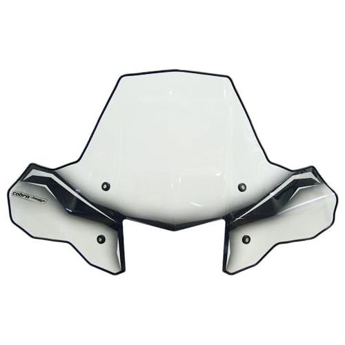  [아마존베스트]PowerMadd 24570 ProTEK Windshield for ATV - Standard Mount - Clear with black graphics and headlight cut-out