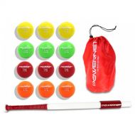 PowerNet 31 Sweet Spot Training Bat and 2 Progressive Micro Ball 12 Pk Bundle for Baseball Softball