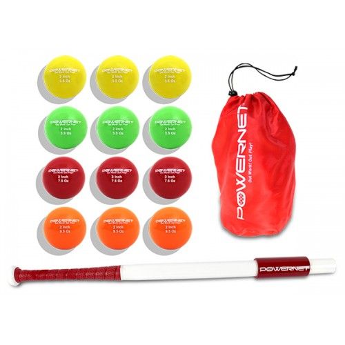  PowerNet 31 Sweet Spot Training Bat and 2 Progressive Micro Ball 12 Pk Bundle for Baseball Softball