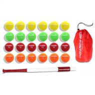 PowerNet 34 Sweet Spot Training Bat and 2 Progressive Micro Ball 24 Pk Bundle for Baseball Softball