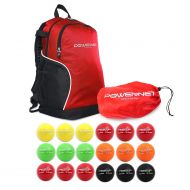 PowerNet 3.2 Weighted Hitting Batting Progressive Training Balls (18 Pack - Complete Set) Bundle with Baseball Backpack