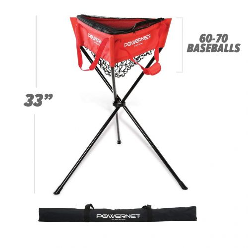  PowerNet Portable Baseball Pitching Screen Bundle w Zippered Ball Caddy + 3pk Progressive 2.8 Training Balls