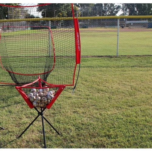  PowerNet DLX Pro Bundle (Baseball Softball Net w Strike Zone, 3 Training Balls, Travel Tee & Ball Caddy)