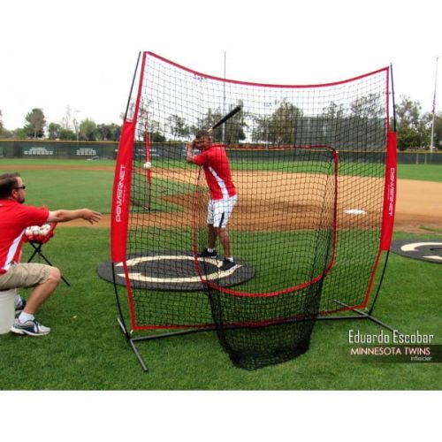  PowerNet DLX 7x7 Baseball Softball Practice Net (Bundle with Strike Zone and Training Ball)