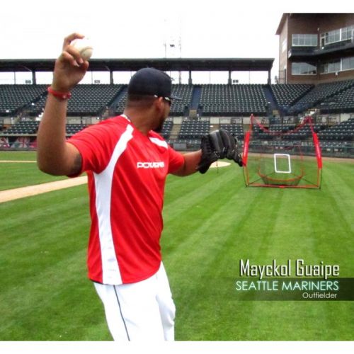 PowerNet DLX 7x7 Baseball Softball Practice Net (Bundle with Strike Zone and Training Ball)