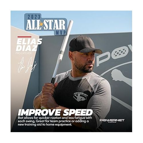  PowerNet Overload and Underload Training Bats | Rapid Stick or Overload Bat | Slim Barrel Design | Build Hand-Eye Coordination