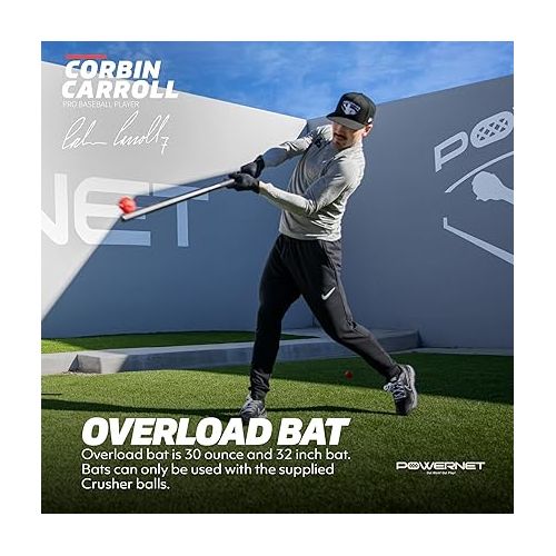  PowerNet Overload and Underload Training Bats | Rapid Stick or Overload Bat | Slim Barrel Design | Build Hand-Eye Coordination