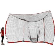 PowerNet Portable Baseball Backstop | Large 16 Foot Wide by 9 Foot High Fully Collapsible Easy to Transport | Portable w/Instant Setup No Tools Required | Turns Any Open Space Into a Baseball Diamond