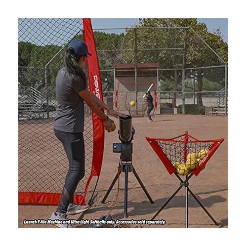  PowerNet Corbin Carroll Launch F-lite Pitching Machine Baseball Bucket Bundle | includes 4 Dozen F-lite Balls