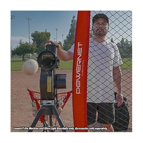  PowerNet Corbin Carroll Launch F-lite Pitching Machine Baseball Bucket Bundle | includes 4 Dozen F-lite Balls