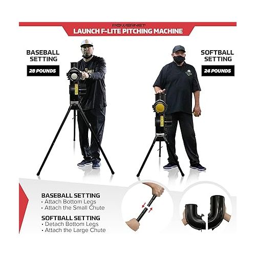  PowerNet Corbin Carroll Launch F-lite Pitching Machine Baseball Bucket Bundle | includes 4 Dozen F-lite Balls