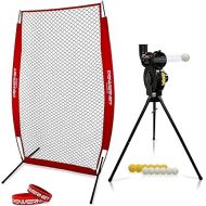 PowerNet Corbin Carroll Launch F-lite Pitching Machine Batting Practice Bundle | includes Protective I-Screen