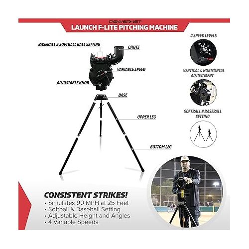  PowerNet Corbin Carroll Baseball Softball Equipment Backpack | Launch F-lite Baseball Softball Pitching Machine